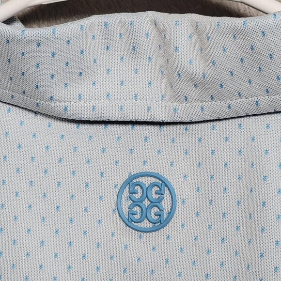 G FORE Polo Shirt Mens XL Light Blue Micro Dot Golf Performance Stretch Preppy - Picture 7 of 12